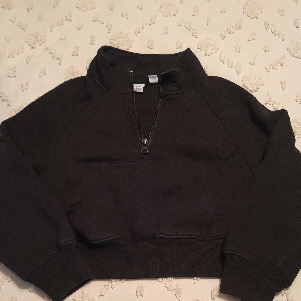 GAP Kids Black Crop Sweatshirt